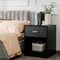 Costway Nightstand with Drawer Storage Cabinet Modern Beside End Table Black\Brown